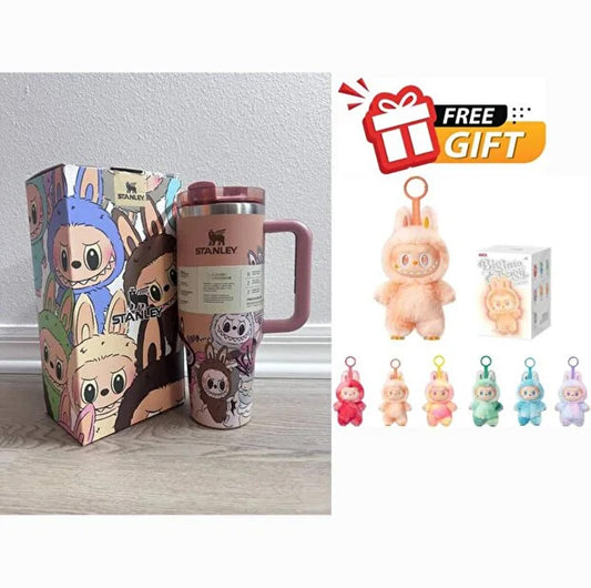 Stanley x Labubu Stainless Steel Vacuum Insulated Cup, 40oz Insulated Travel Multicolor + Free Labubu Gift