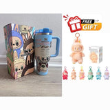 Stanley x Labubu Stainless Steel Vacuum Insulated Cup, 40oz Insulated Travel Cup Blue + Free Labubu Gift