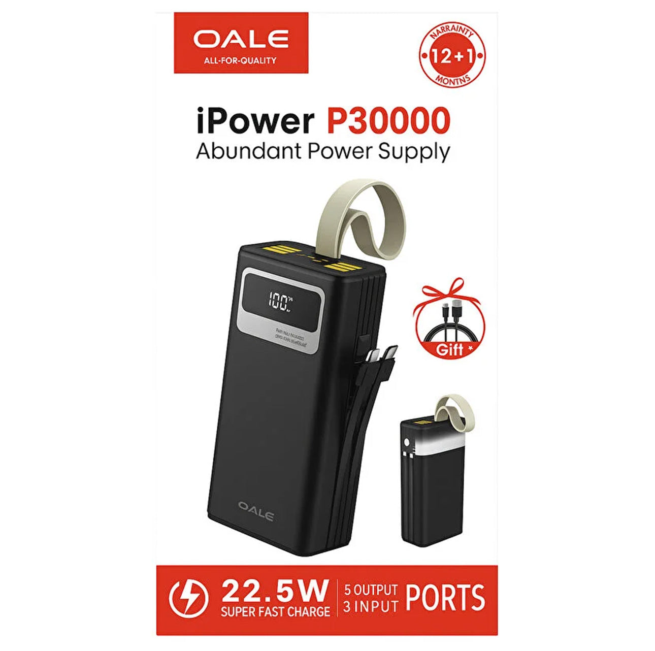 OALE iPower P30000 Abundant Power Supply 22.5W Super Fast Charge