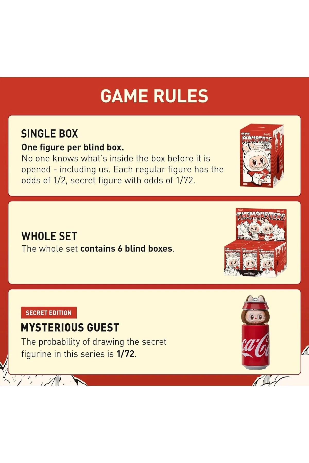 The Monsters COCA-COLA Series-Vinyl Face Blind Box, Random Design Action Figures Collectibl