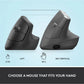 Lift Vertical Ergonomic Mouse, Wireless, Bluetooth or Logi Bolt USB receiver, Quiet clicks,