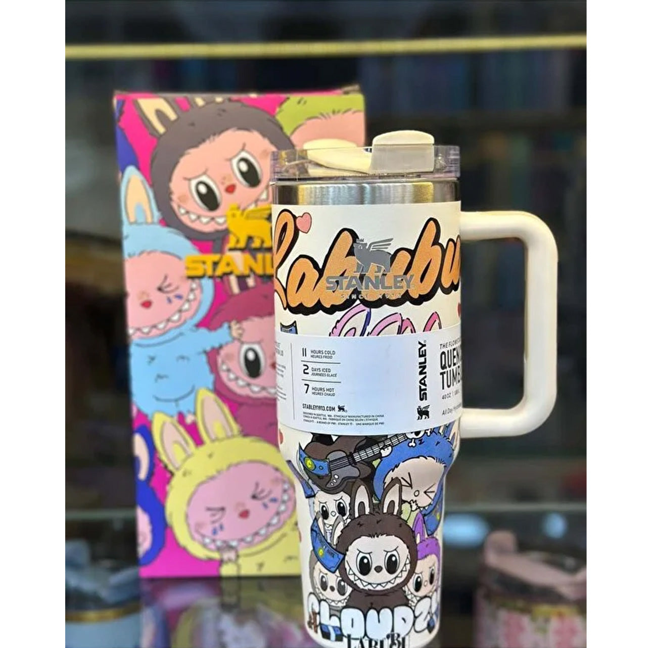 Stanley x Labubu Stainless Steel Vacuum Insulated Cup, 40oz Insulated Travel White + Free Labubu Gift