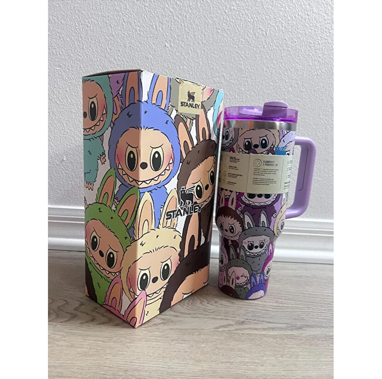 Stanley x Labubu Stainless Steel Vacuum Insulated Cup, 40oz Insulated Travel Cup Purple + Free Labubu Gift