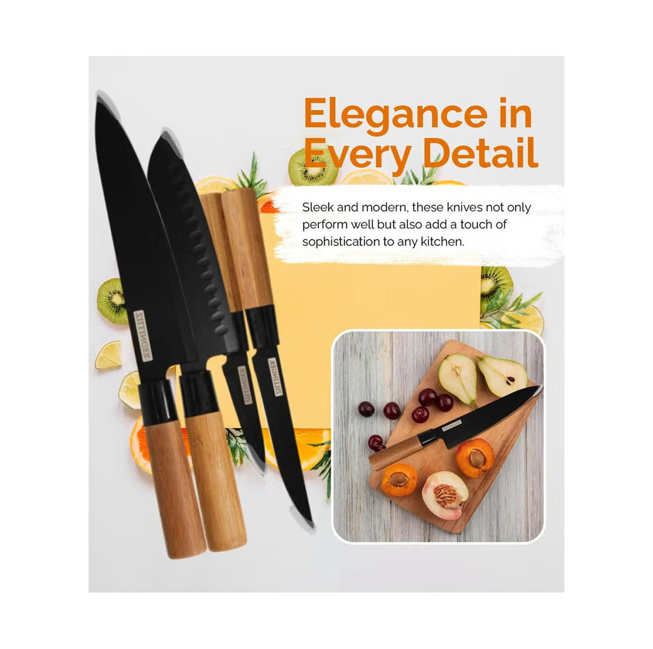 ZILLINGER Japanese Knife Set – 4-Piece High-Carbon Stainless Steel Chef Knives for Professional