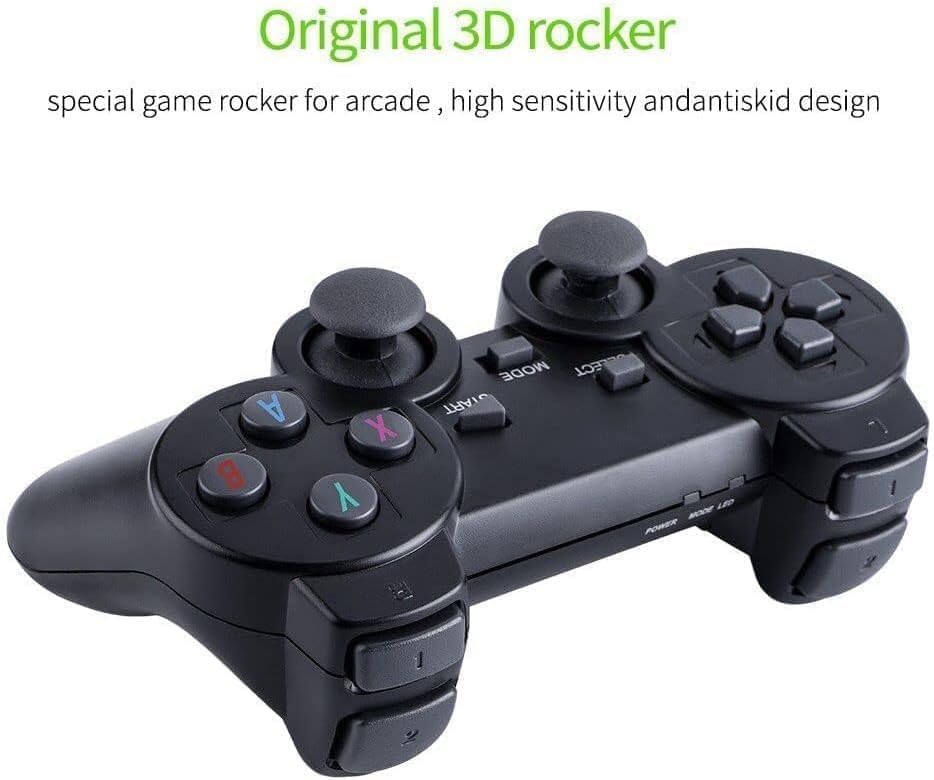 Classic M8 Game Stick 4K Game Console with Two 2.4G Wireless Gamepads Dual Players HDMI Output Built in 3500 Classic Games Compatible with Android TV/PC/Laptop/Projector.