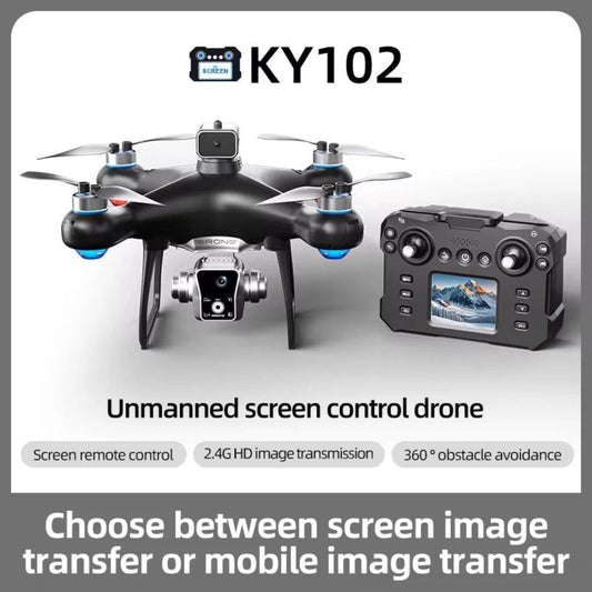 KY102 Dual Camera LCD Screen Drone – Foldable Optical Flow RC Quadcopter