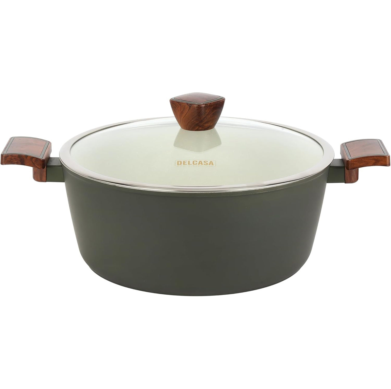 Delcasa 9 Piece Non-Stick Ceramic Coated Cookware Set DC3435 Diecast Aluminum Body with 5-Layer Coating, CD Bottom, Bakelite Handles and Glass Lid