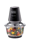 BLACK+DECKER Multi-Function Glass Chopper & Mincer, XXL 1.2L Bowl, 4-Blade System, Pulse Speed for P