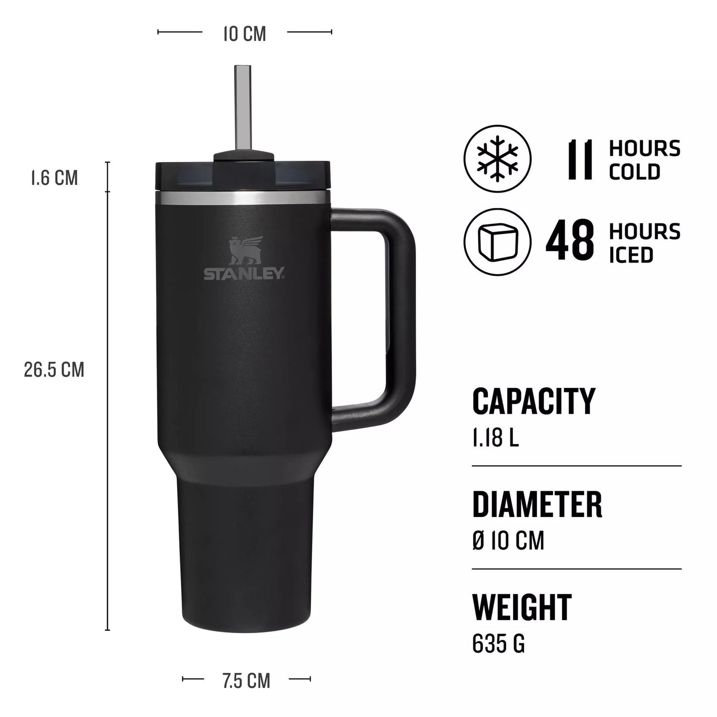 Stanley The Flowstate Quencher H2.0 Tumbler 1.18l/40 Oz Black