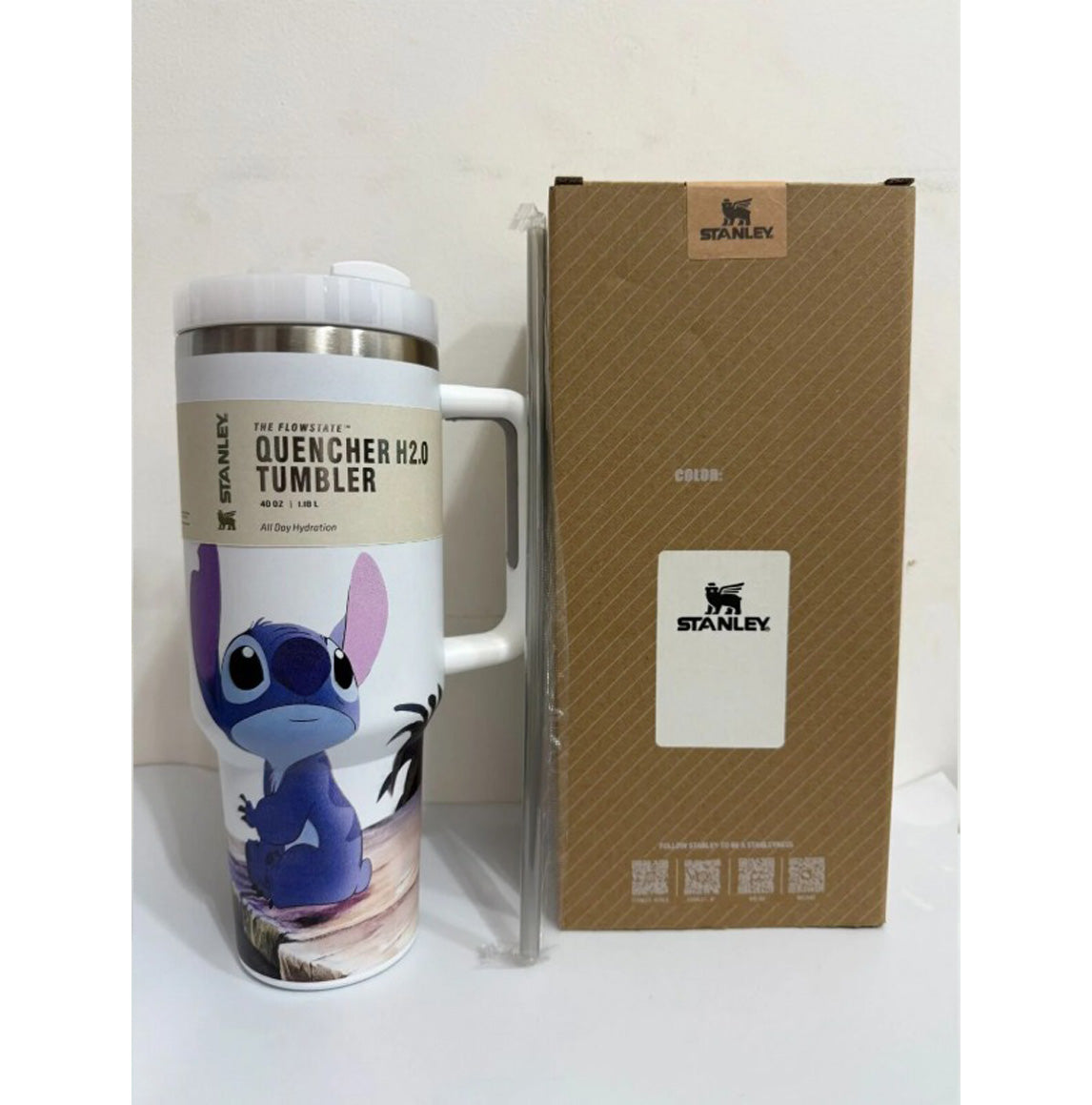 Stanley Cartoon Printed Tumbler (C) Stitch Edition 40Oz White