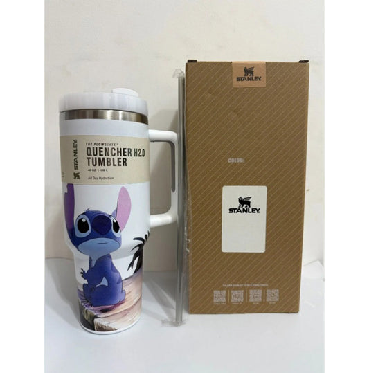 Stanley Cartoon Printed Tumbler (C) Stitch Edition 40Oz White