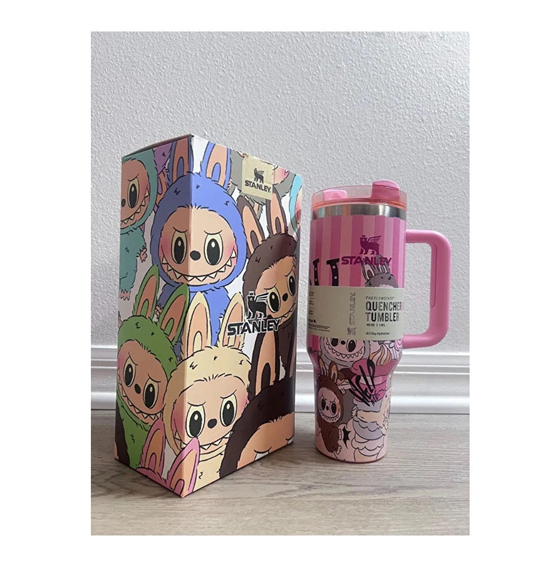 Stanley x Labubu 40 Oz Quencher H2.0 Tumbler Pink