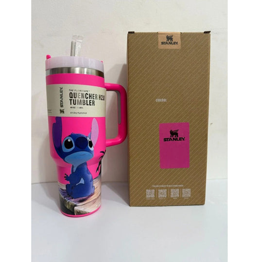 Stanley Cartoon Printed Tumbler (C) Stitch Edition 40Oz Pink