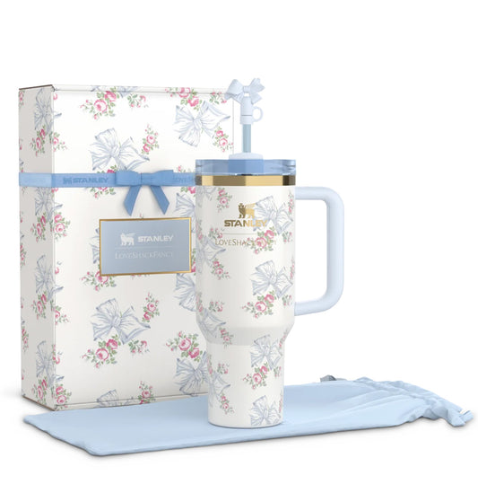 Stanley Love Shack Fancy H2.0 Flow State 40oz Rosa Beaux Blue Tumbler