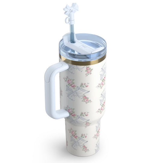 Stanley Love Shack Fancy H2.0 Flow State 40oz Rosa Beaux Blue Tumbler