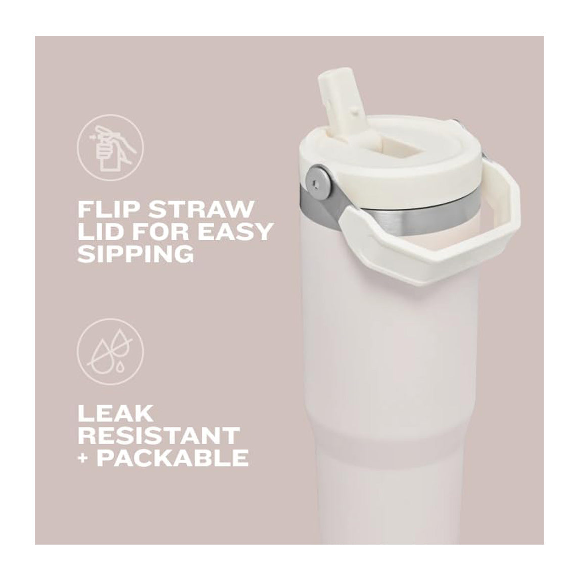 Stanley Iceflow Flip Straw Tumbler 30 Oz 0.89L Rose Quartz
